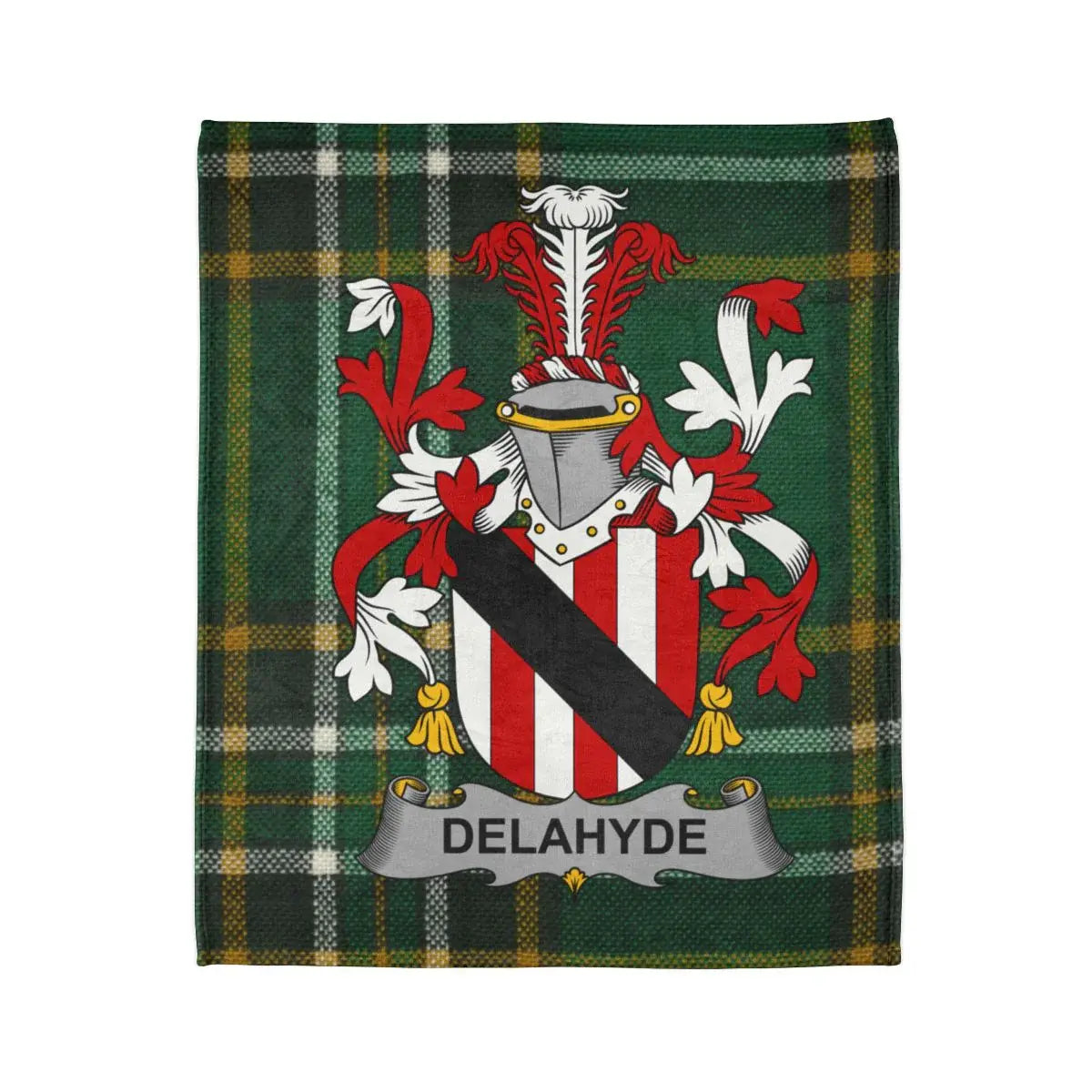 Delahyde Family Crest Tartan Pattern Blanket product