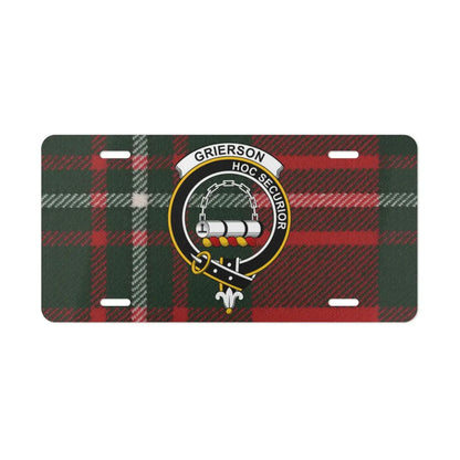 Grierson Crest Tartan Design License Plate product