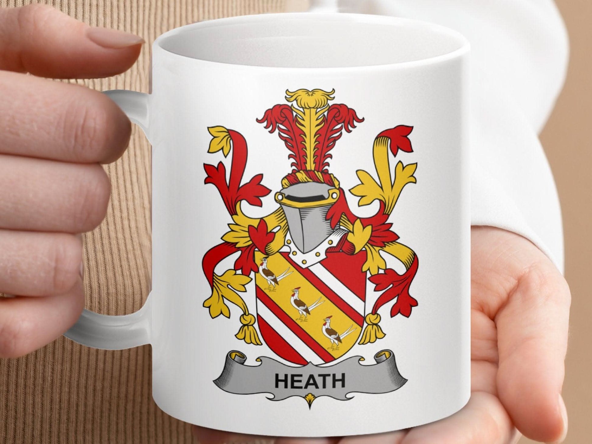 Heath Family Iridescent Crest Emblem Design Mug - Celtic Ancestry Gifts