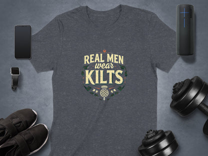 Real Men Wear Kilts Graphic Design Men's T-Shirt - Living Stone Gifts