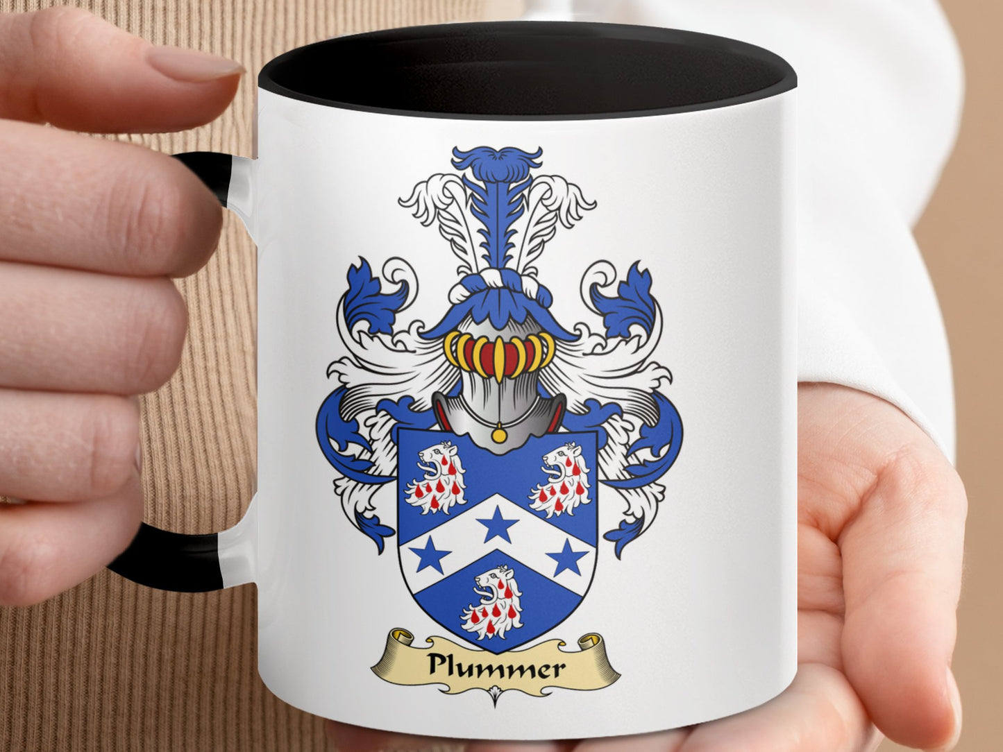 Exquisite Plummer Scottish Clan Surname Coat of Arms Mug - Living Stone Gifts