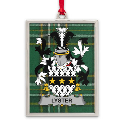 Personalized Lyster Family Crest Plaid Ornament product type