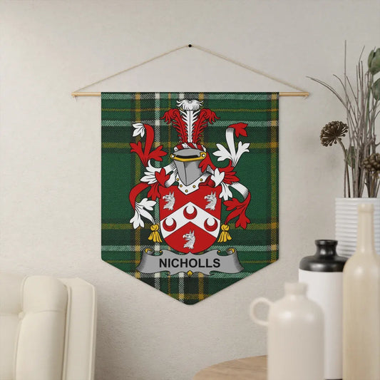 Nicholls Family Crest Coat of Arms Wall Banner product