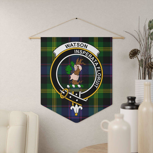 Watson Clan Scottish Tartan Insperaa Forum Wall Pennant - Celtic Ancestry Gifts
