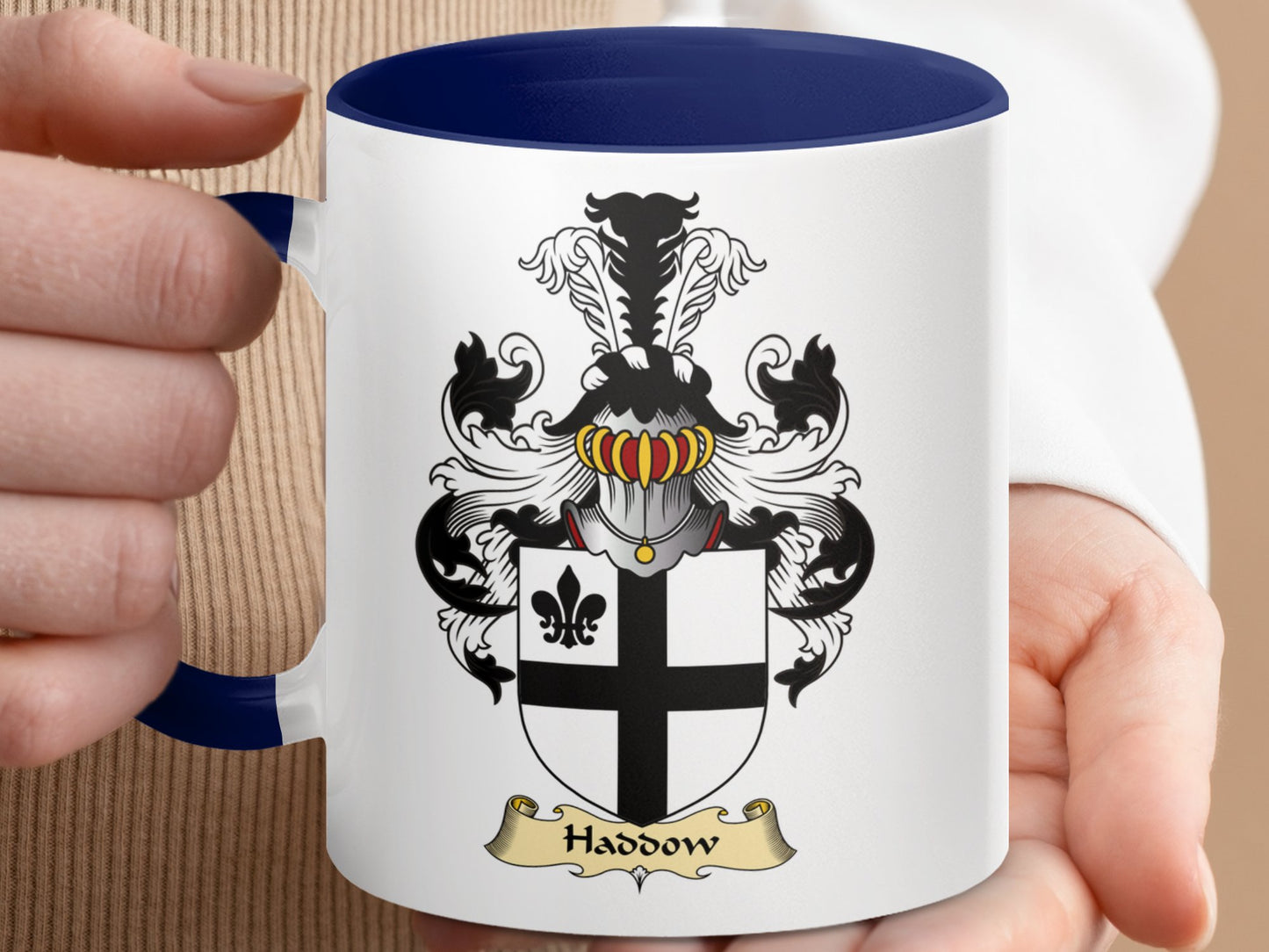 Haddow Scottish Clan Coat of Arms Accent Mug - Living Stone Gifts