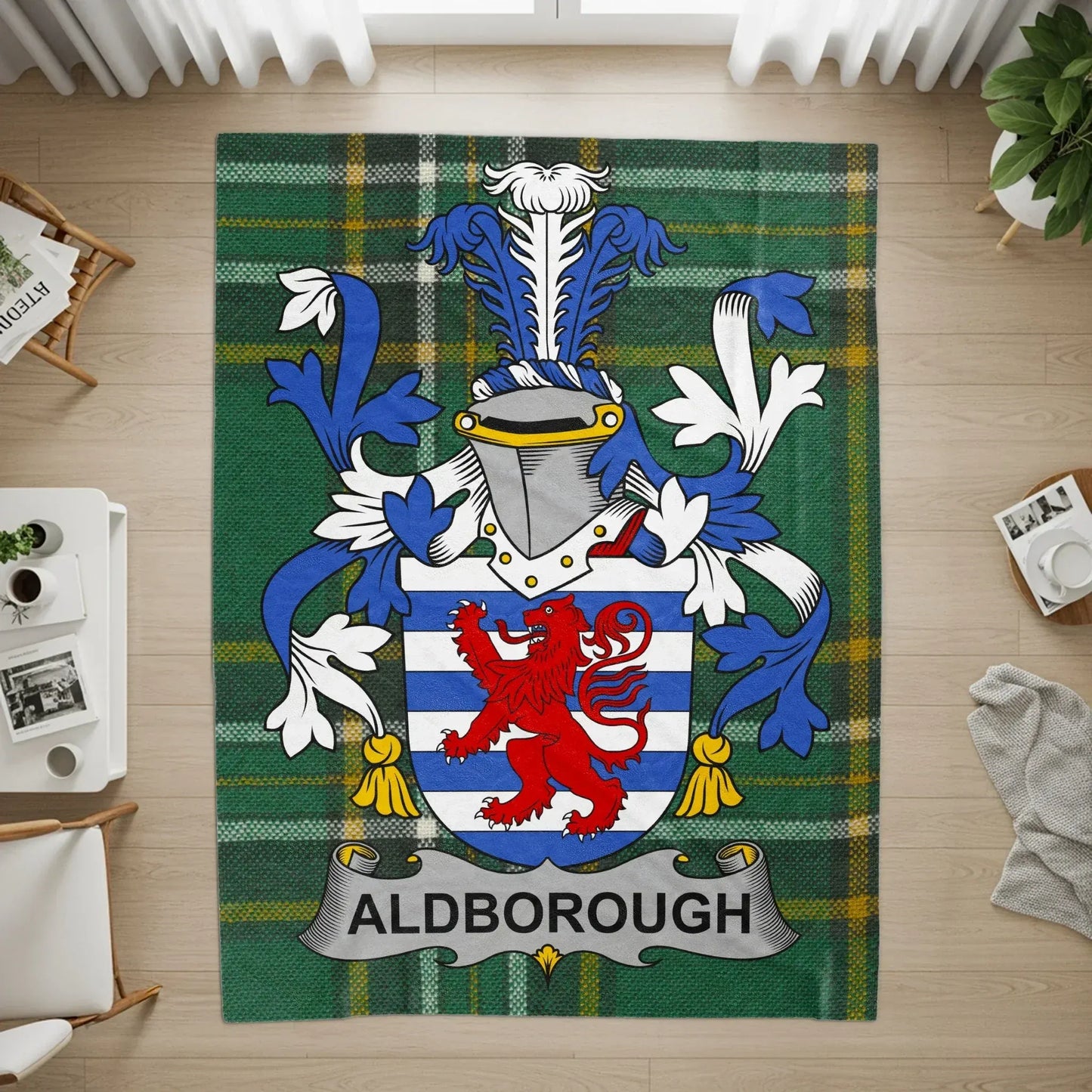 Personalized Aldborough Tartan Crest Design Rug product