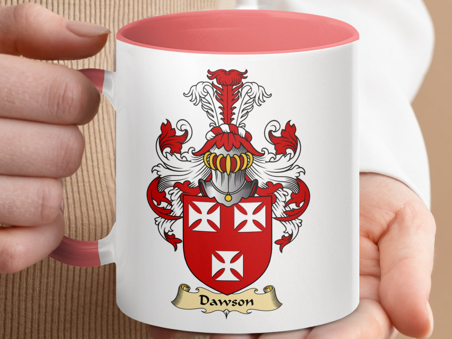 Clan Dawson Scottish coat of arms accent coffee mug - Living Stone Gifts