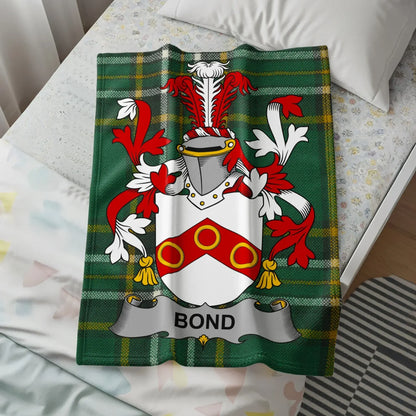 Custom Bond Family Crest Tartan Throw Blanket product