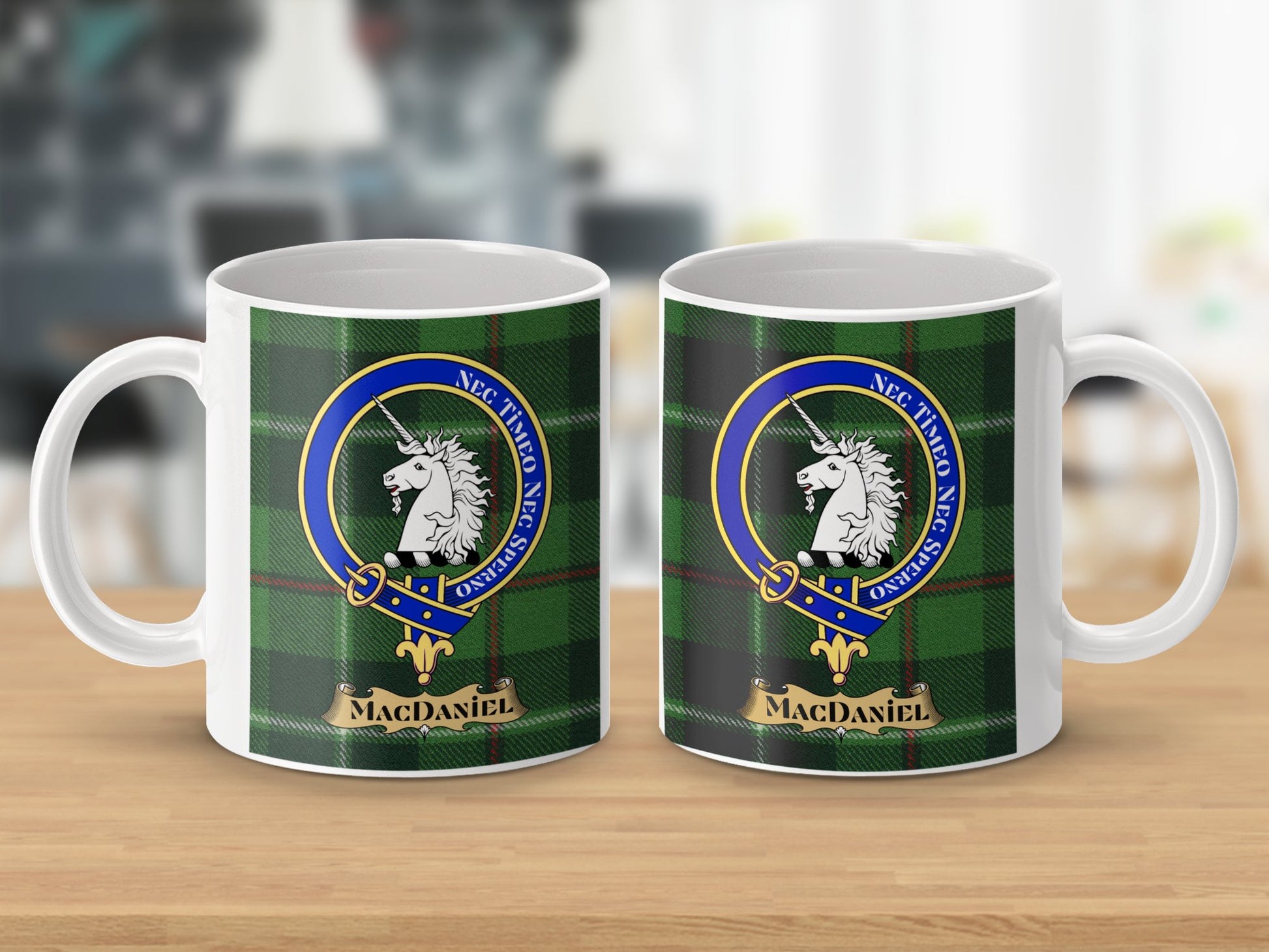 Clan MacDaniel Scottish Tartan Crest Design Mug - Living Stone Gifts