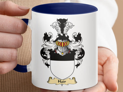 Clan Hair Scottish Coat of Arms Accent Mug - Living Stone Gifts