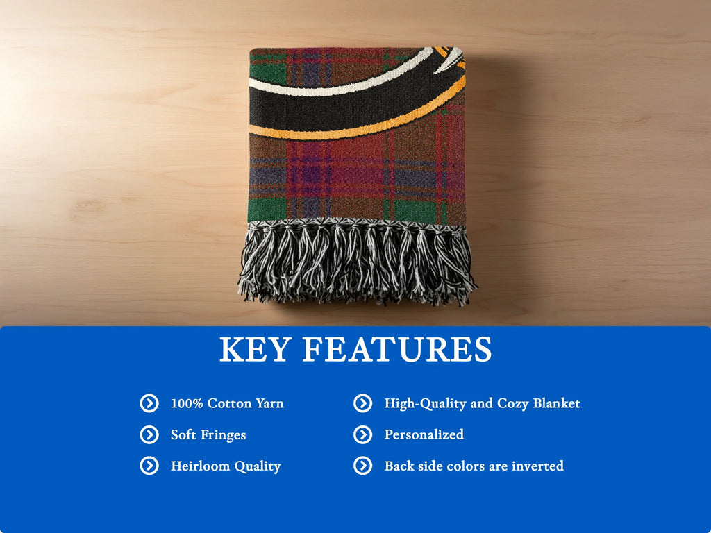 Personalized Heirloom Quality Cozy Blanket with Soft Fringes