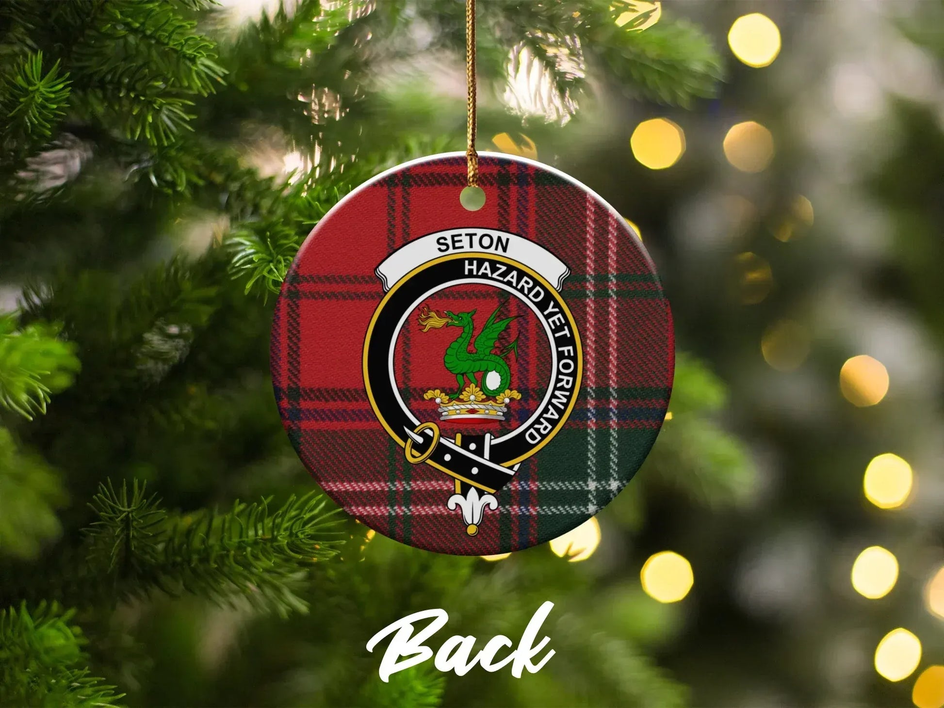 Scottish Tartan Clan Seton Christmas Ornament product