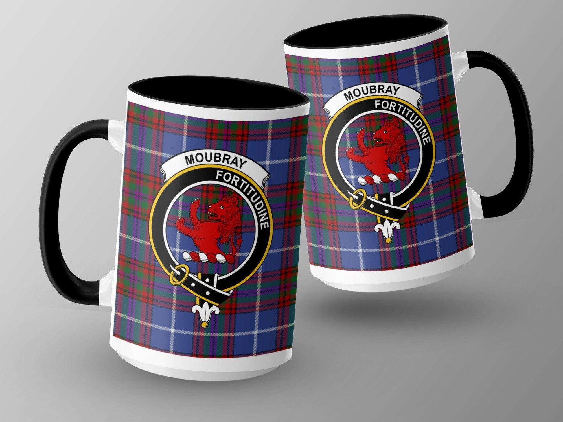 Moubrai Clan Crest and Tartan Design Mug - Living Stone Gifts