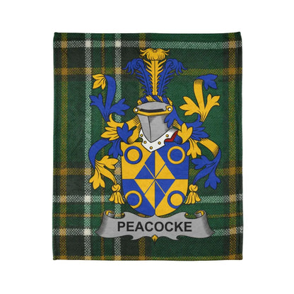 Peacocke Family Crest Plaid Background Blanket product type