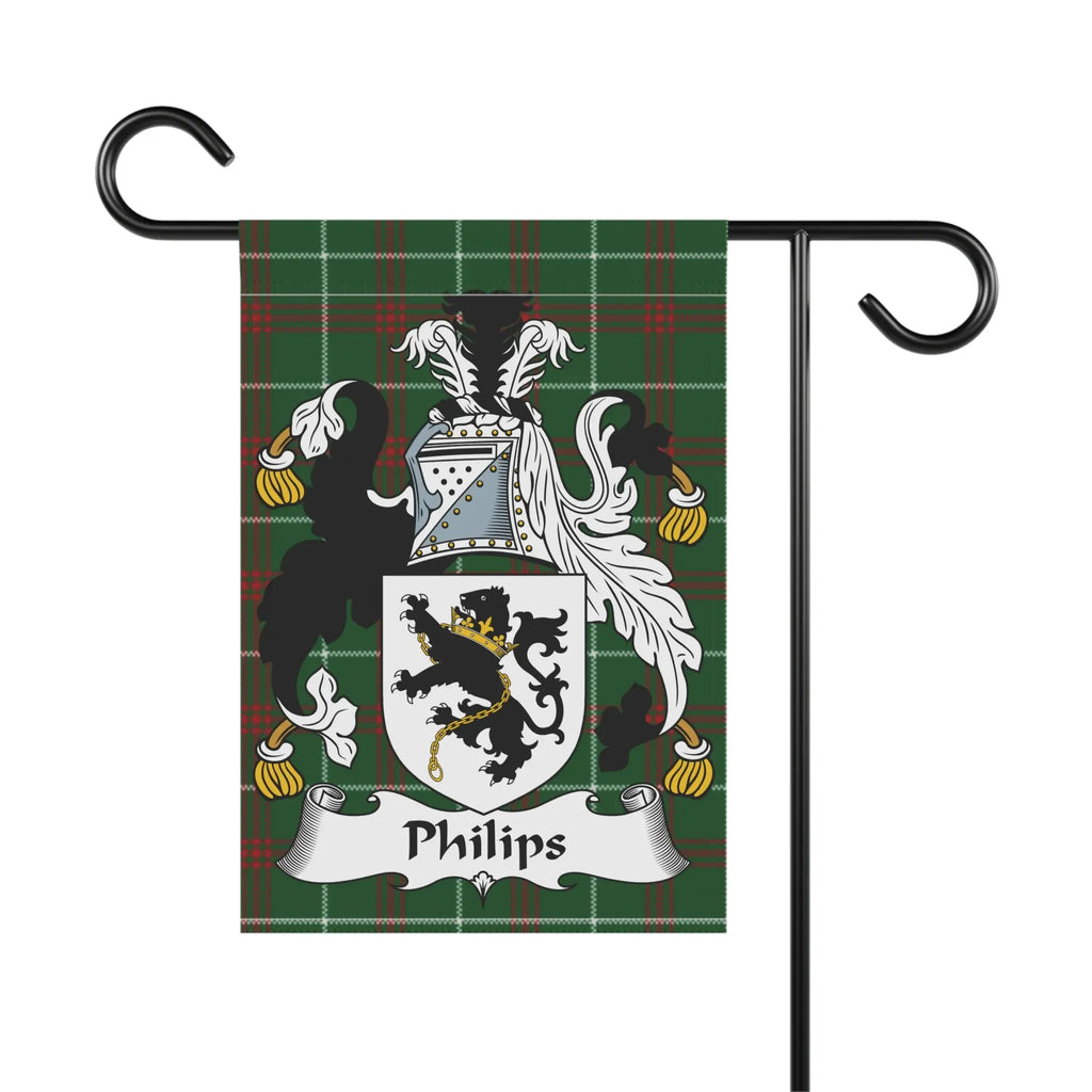 Philips Welsh Heritage Coat of Arms Garden Flag | Tartan Design