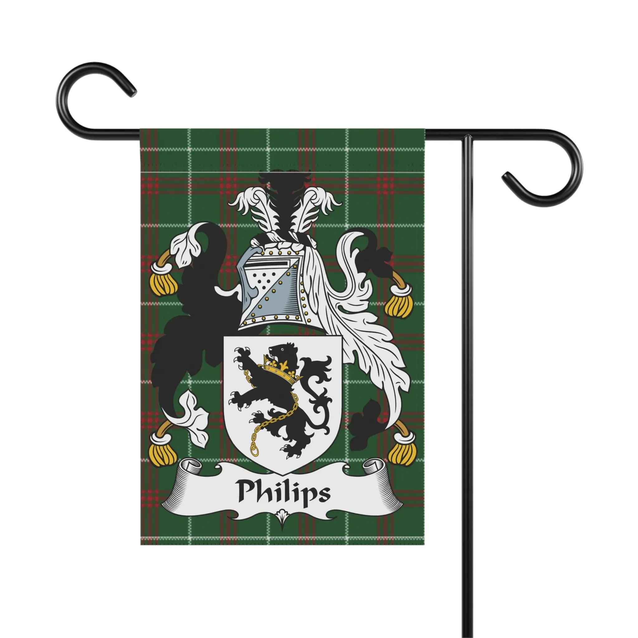 Philips Welsh Heritage Coat of Arms Garden Flag | Tartan Design