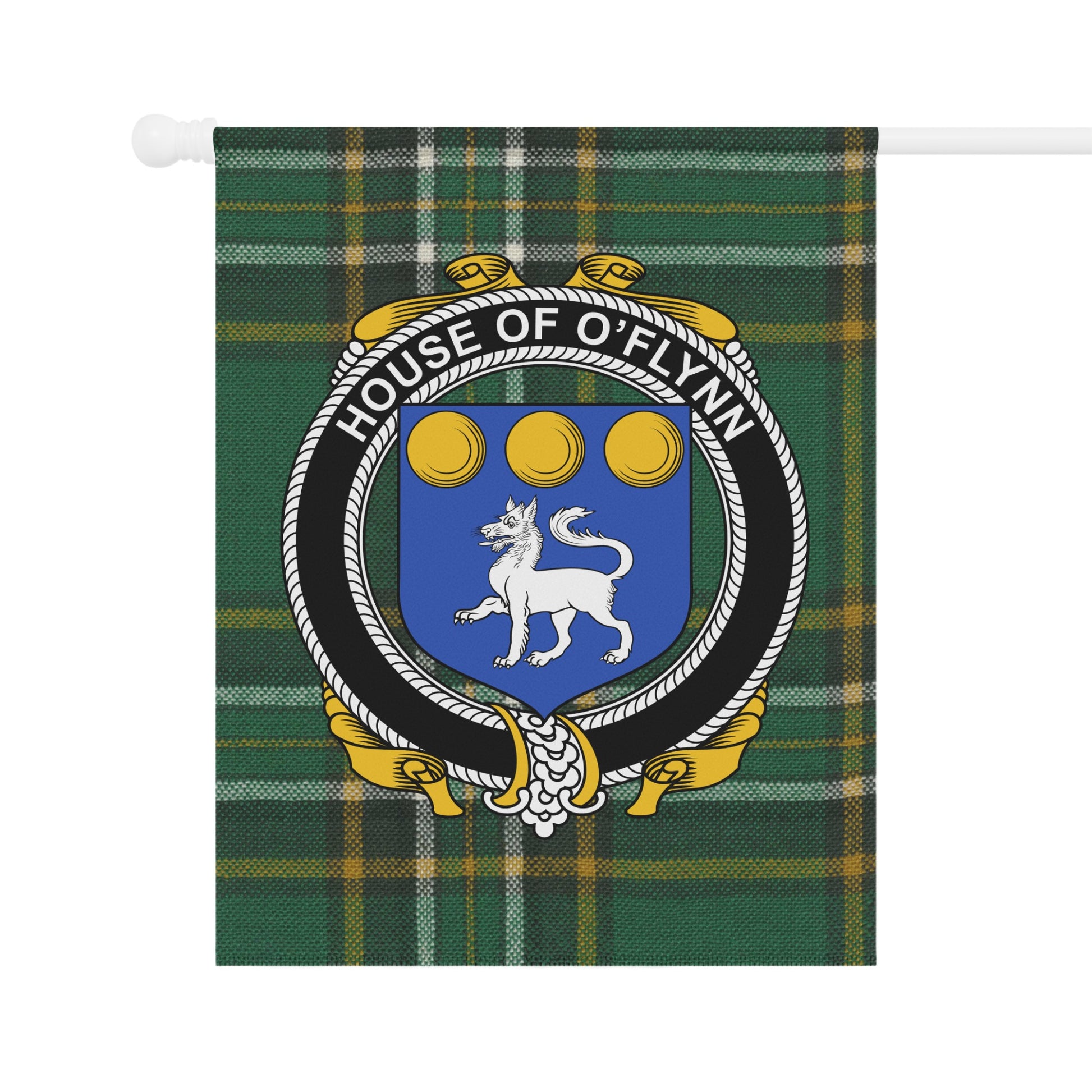 House of O'Flynn Shield Emblem Tartan Banner Flag