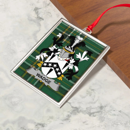 Wadge Family Crest Holiday Ornament Personalized product