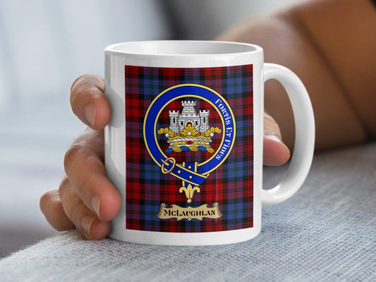 Scottish Clan McLaghlan Plaid Crest Mug - Living Stone Gifts