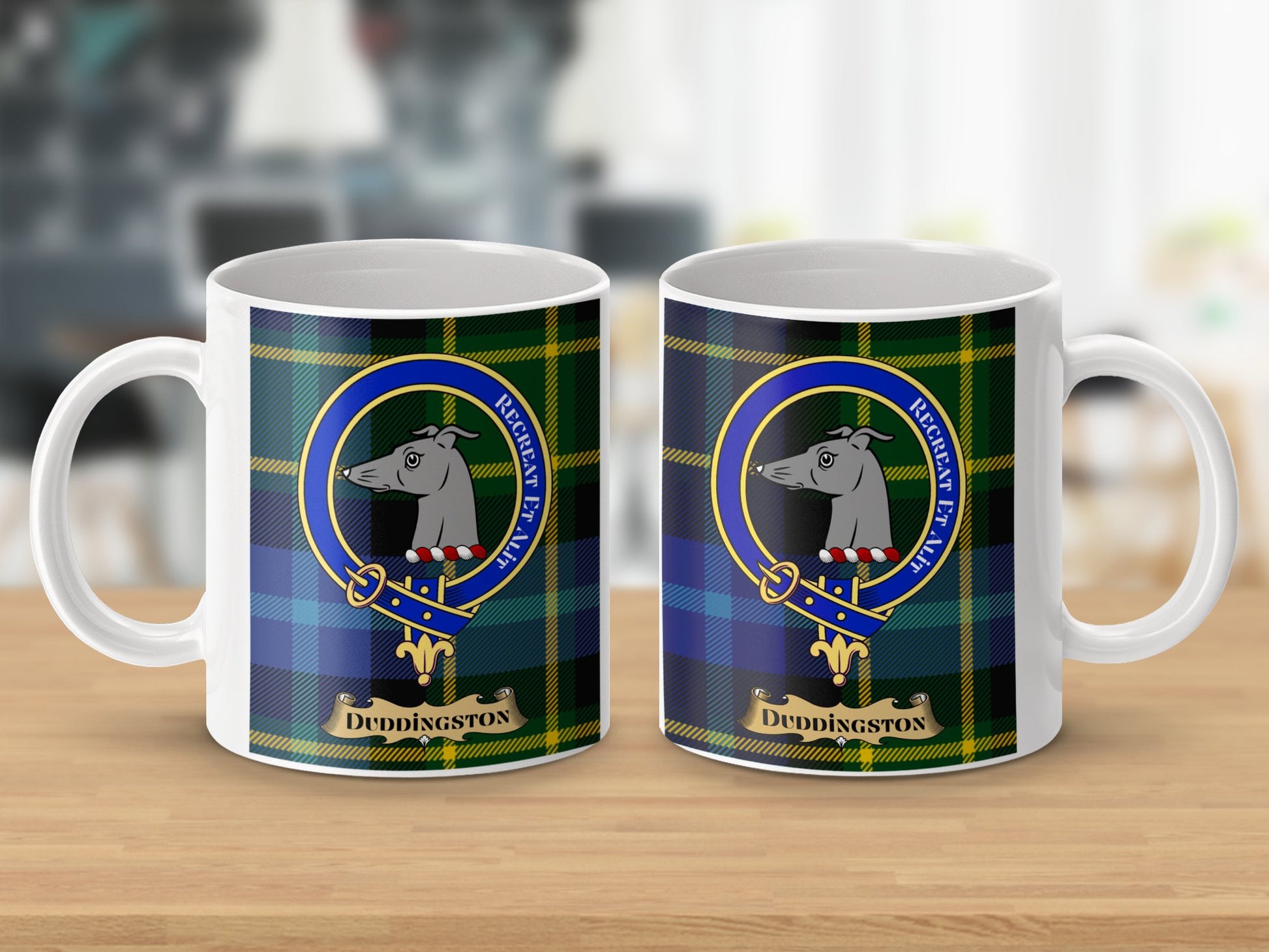 Clan Duddingston Scottish Tartan Crest Mug - Living Stone Gifts