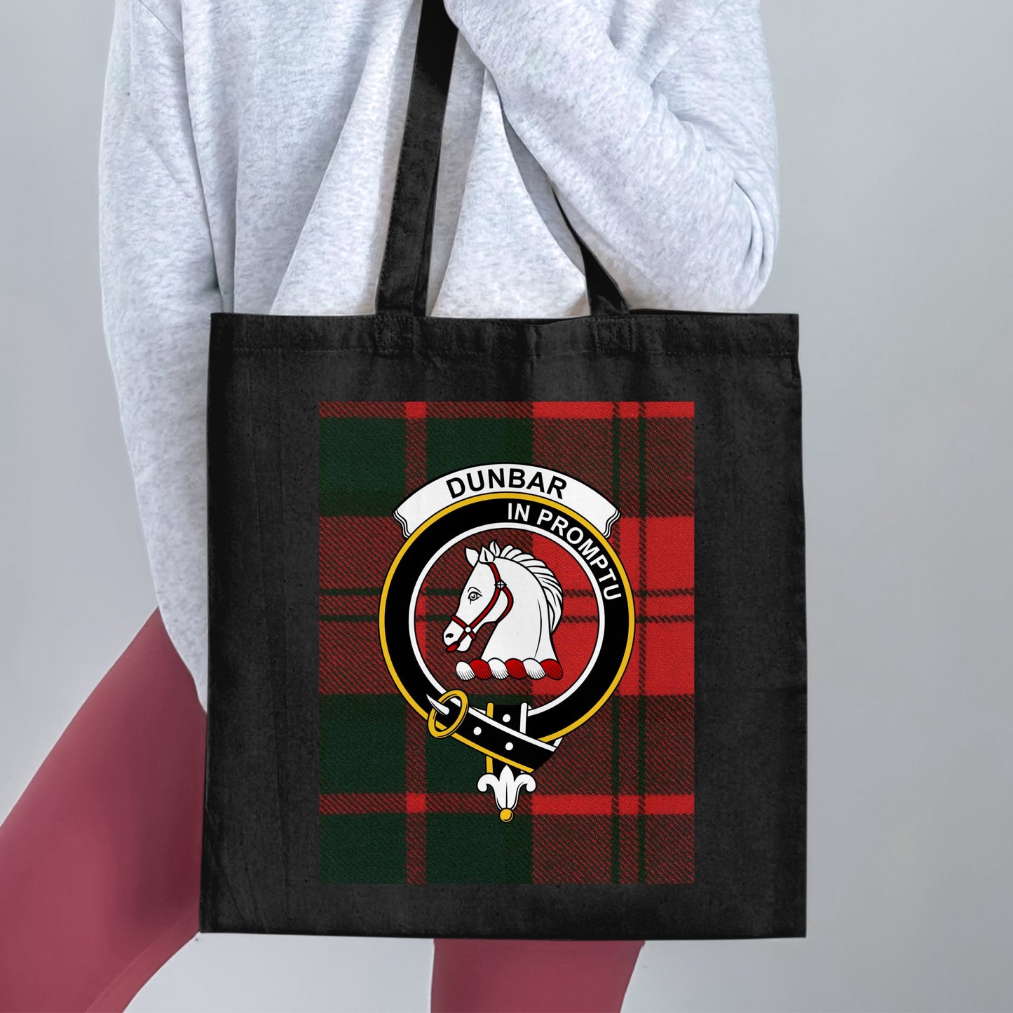 Dunbar in promptu Scottish tartan crest Tote Bag - Living Stone Gifts