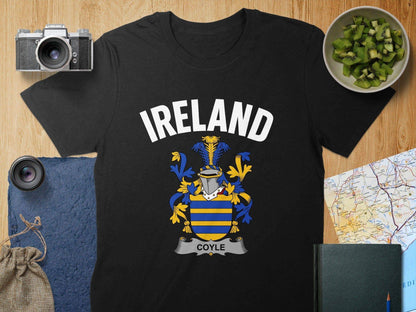Ireland Coyle Family Crest Shield Design T-shirt product