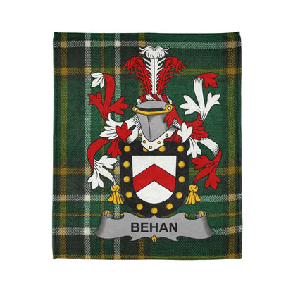 BEHAN Family Crest Plaid Patterned Blanket product