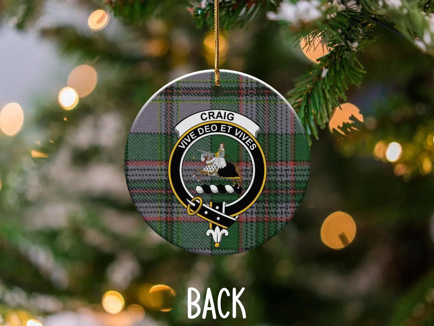 Vive Deo Et Vives Craig Tartan Christmas Ornament product