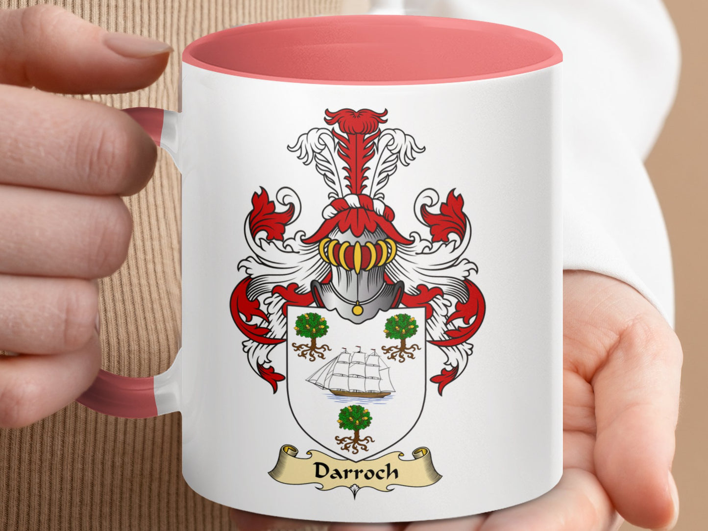 Clan Darroch Scottish coat of arms accent coffee mug - Living Stone Gifts