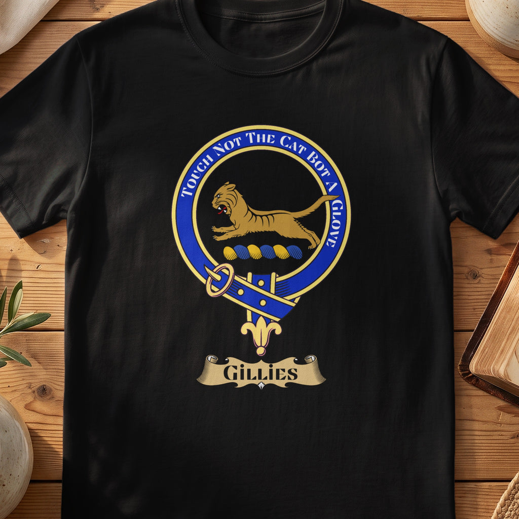 Gillies Scottish clan crest T-shirt in black