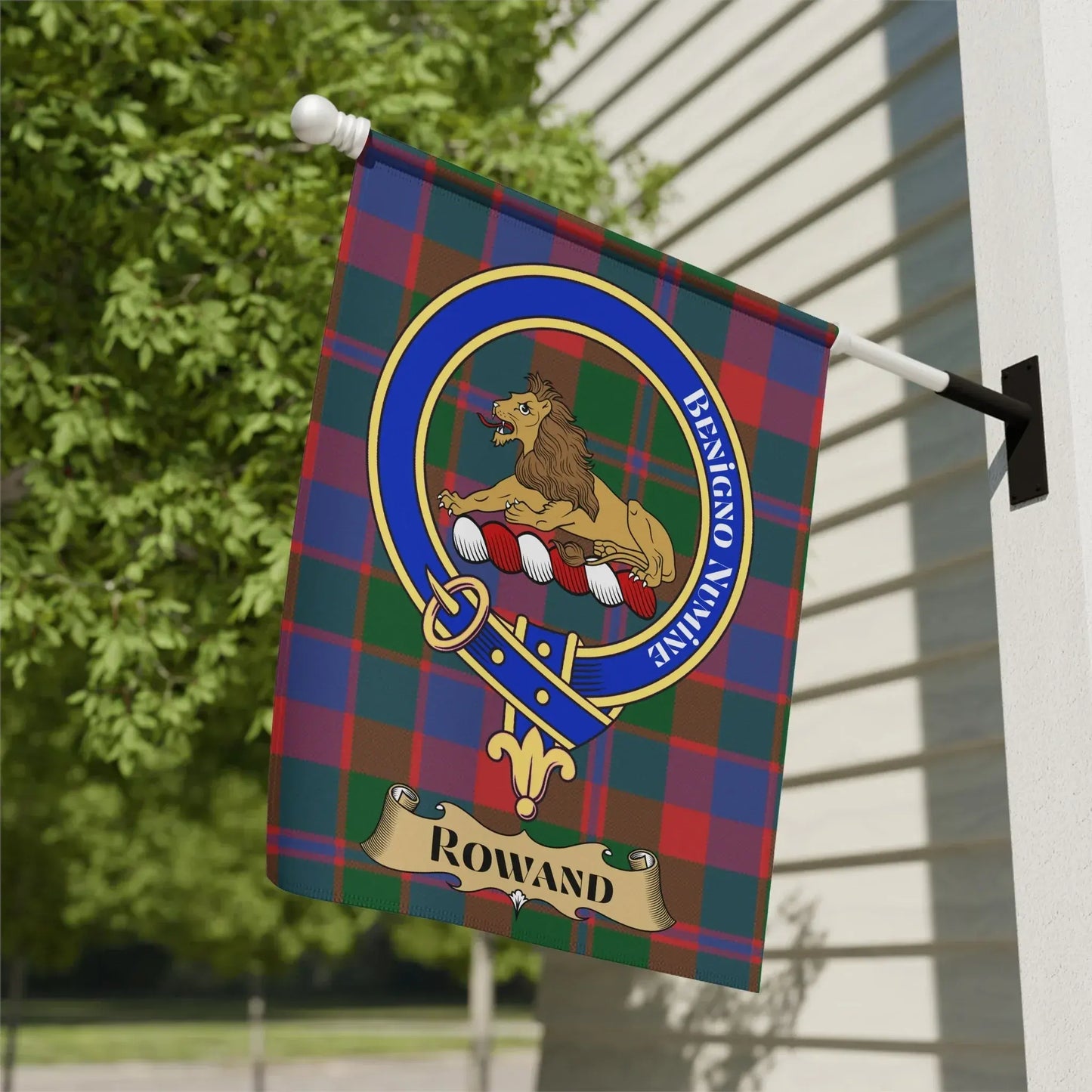 Rowand Family Crest Plaid Patterned Flag product