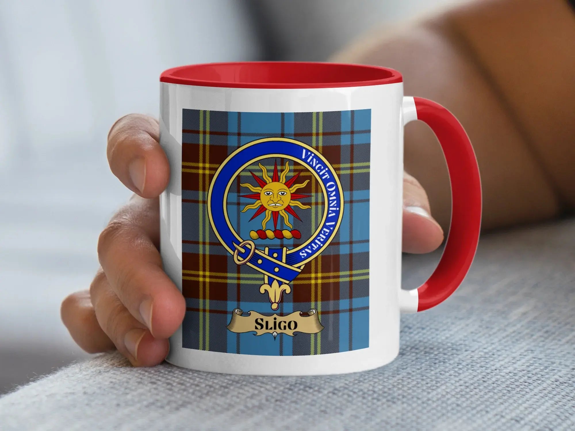 Sligo family crest ceramic mug for everyday coffee and tea