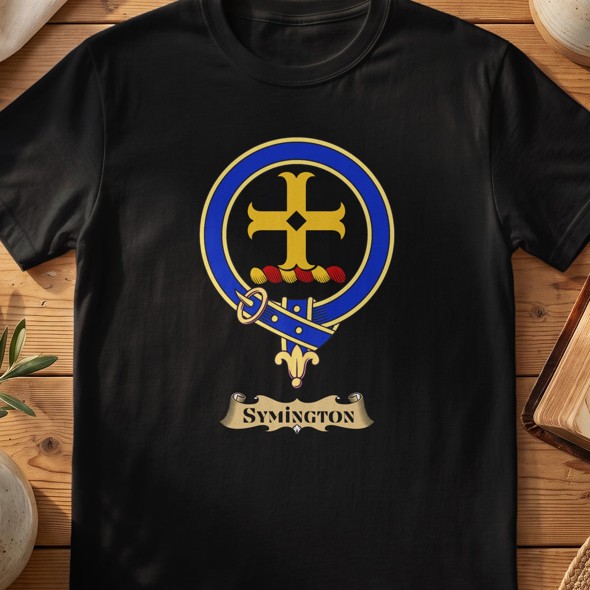 Symington Scottish clan crest T-shirt in Black