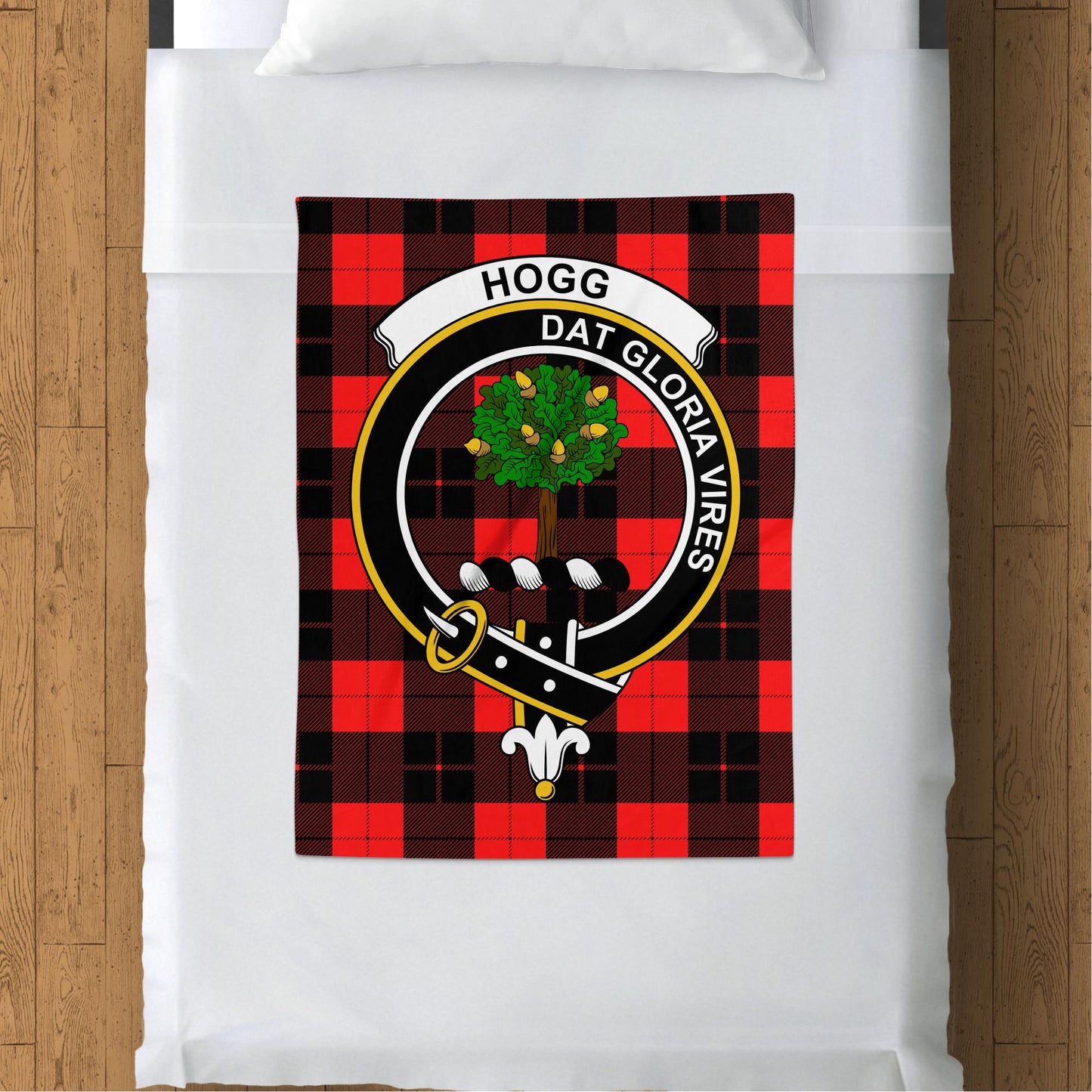 Scottish Clan Hogg Crest Tartan Blanket - Living Stone Gifts