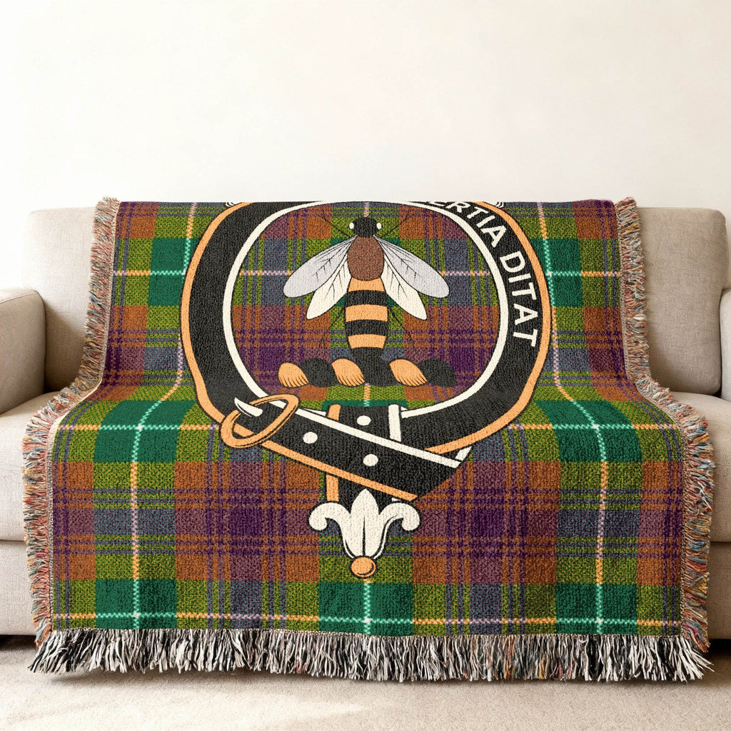 Luxurious Tartan Blanket with Traditional Clan Crest Design