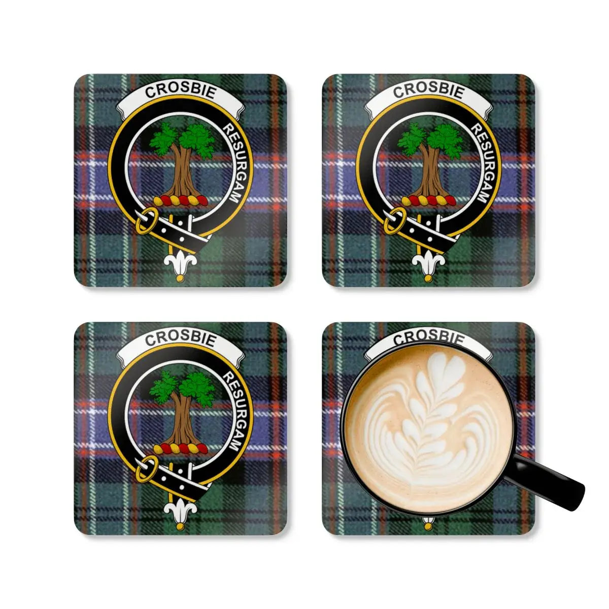 Crosbie Resurgam Tartan Design Coaster Set product