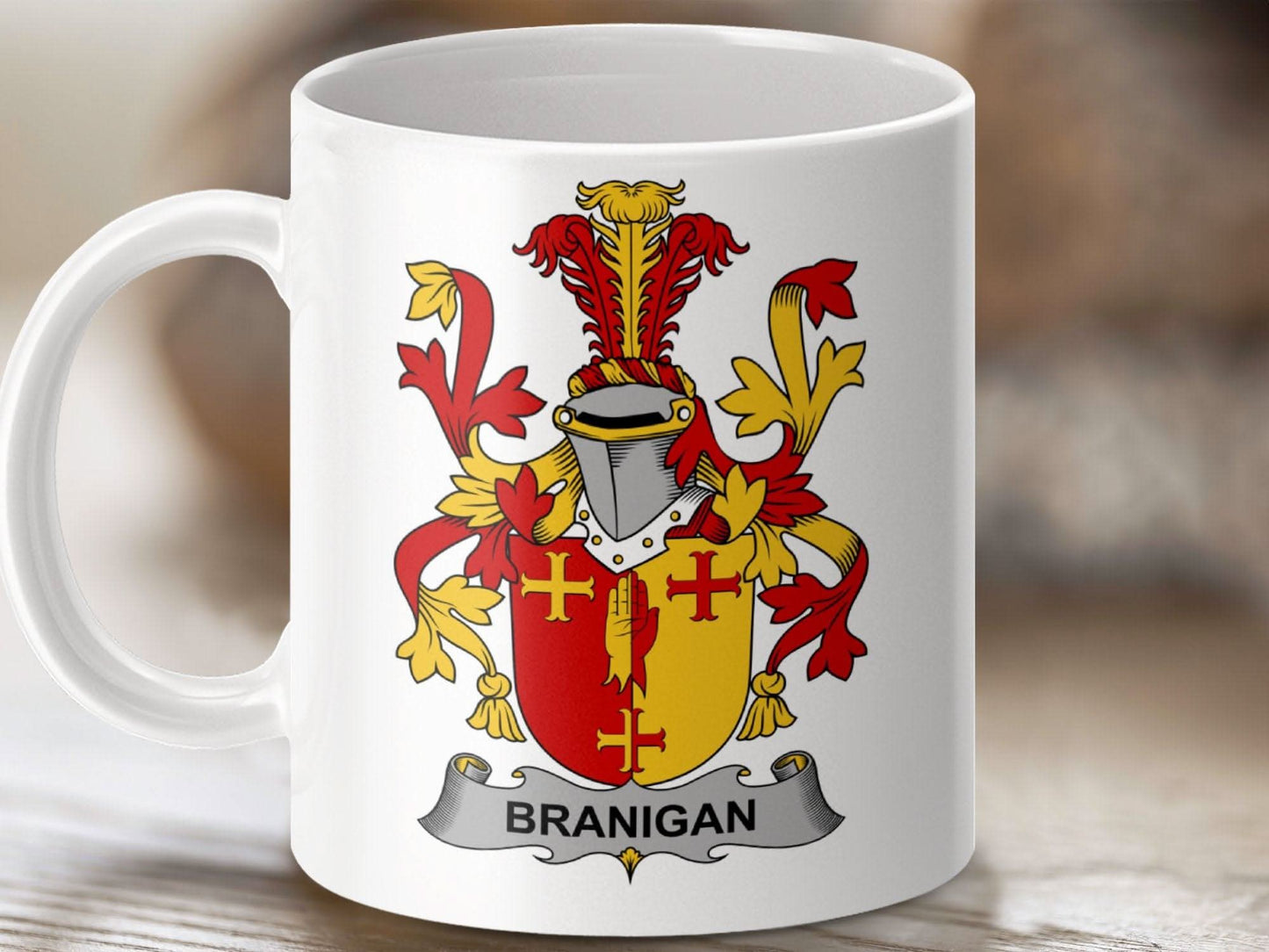 Branigan Surname Irish Family Crest Heritage Pride Mug - Celtic Ancestry Gifts