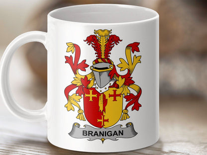 Branigan Surname Irish Family Crest Heritage Pride Mug - Celtic Ancestry Gifts