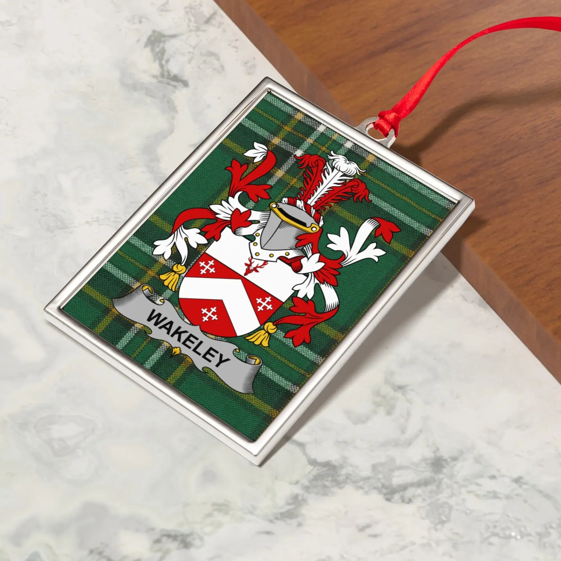 Family Crest with Wakeley Name Ornament product
