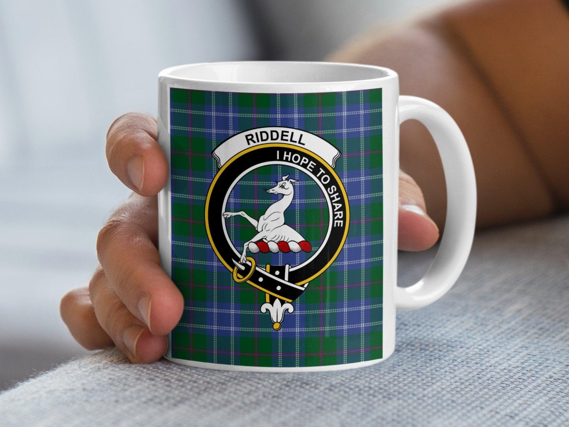 Riddell Clan Crest Tartan I Hope To Share Mug - Living Stone Gifts