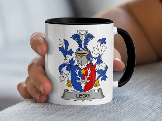 Legg Surname Irish Coat of Arms Family Heritage Mug - Living Stone Gifts