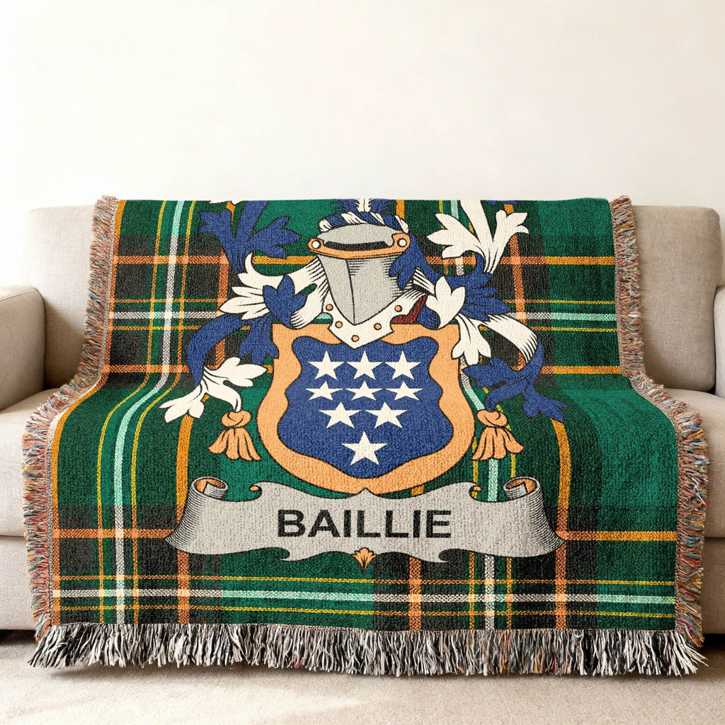 Baillie Heraldic Shield Tartan Fringed Green product type