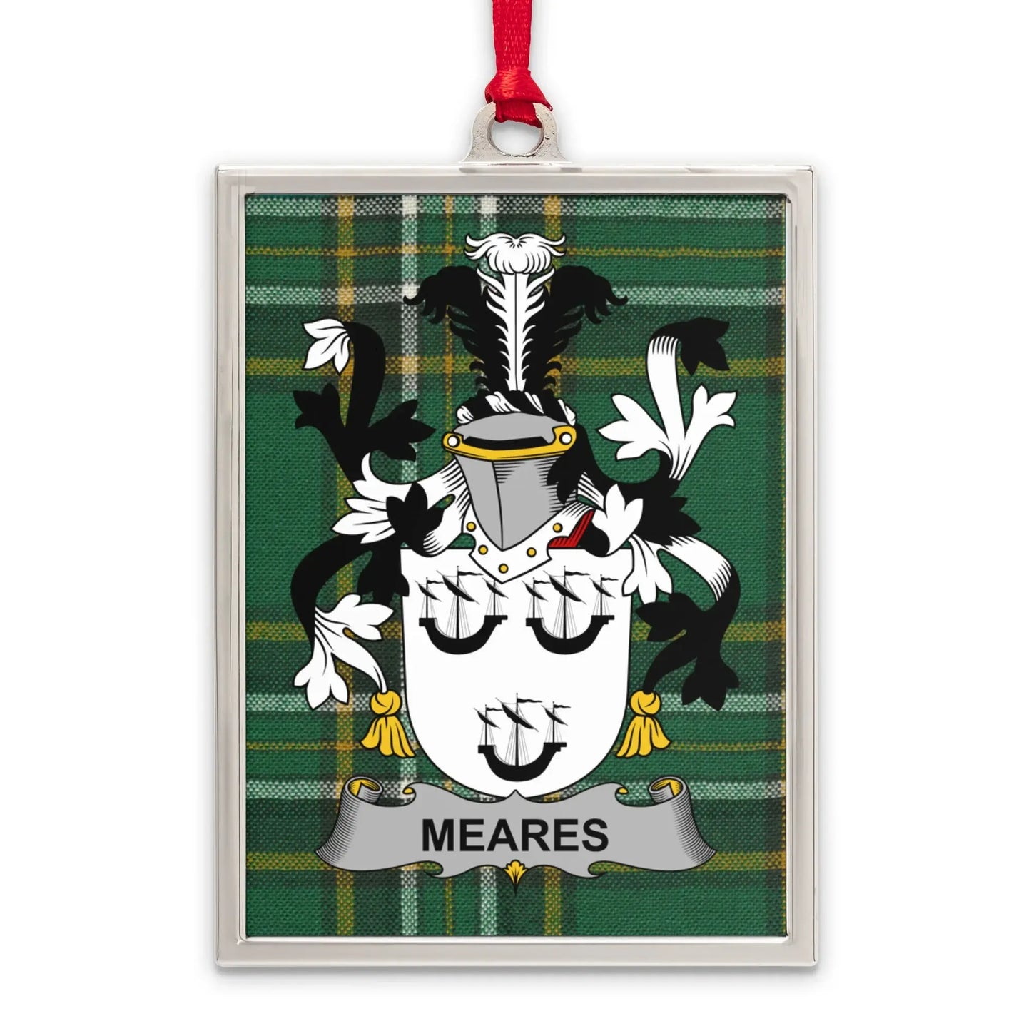 Unique Meares Family Crest Plaid Background Product
