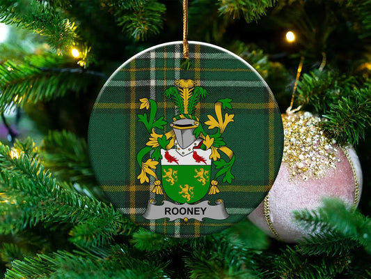 Personalized Rooney Family Crest Christmas Ornament product
