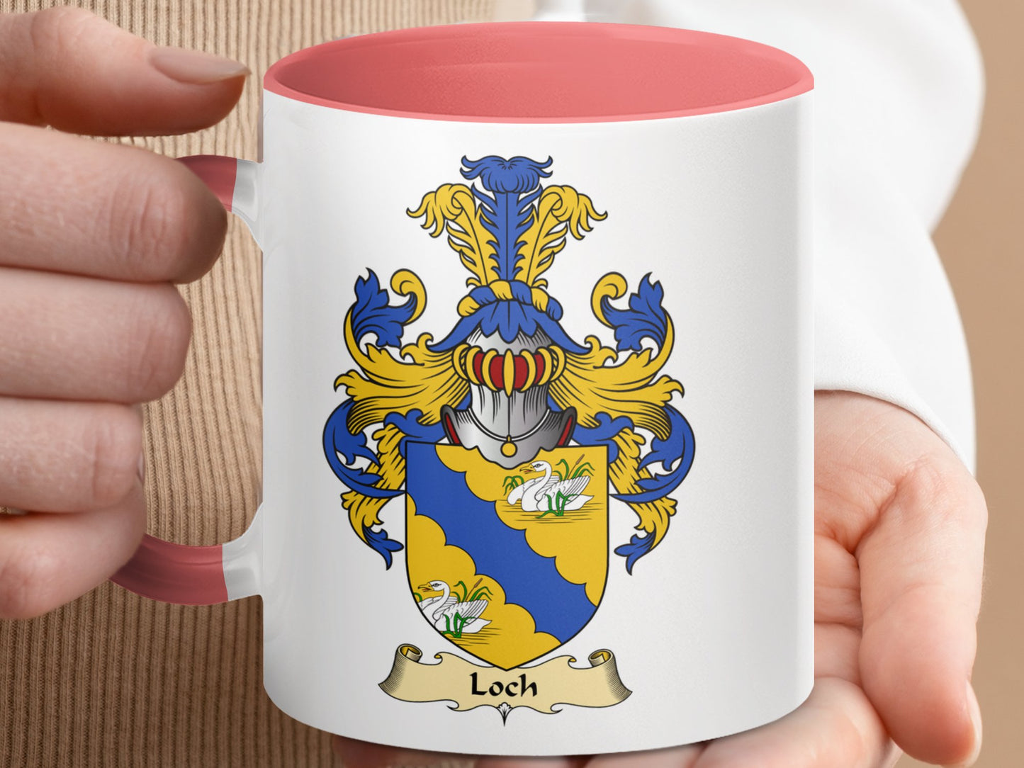 Loch Family Crest Heraldic Design Coffee Mug - Living Stone Gifts