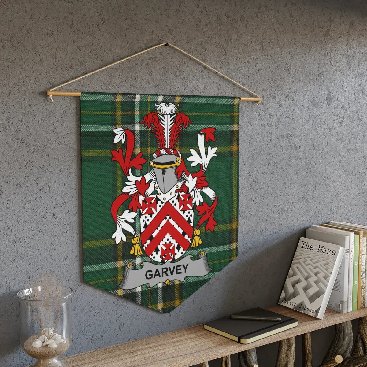 Garvey Family Crest Tartan Wall Hanging Banner product