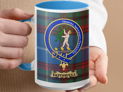 Bothwell Heritage Clan Crest Tartan Mug - Living Stone Gifts