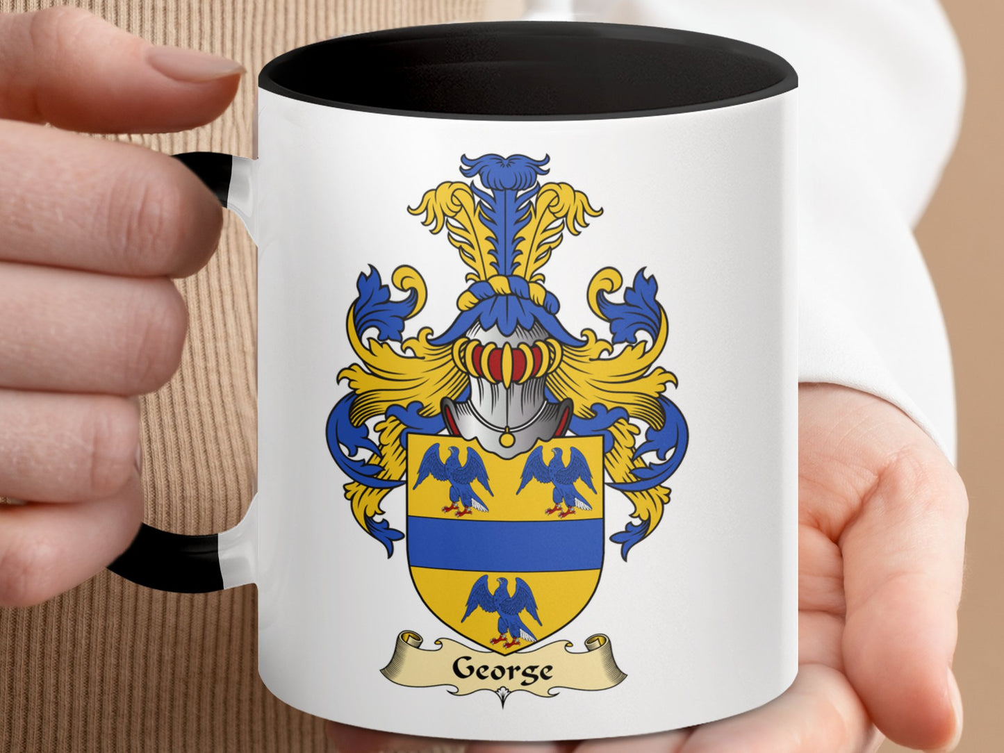 Clan George Scottish Coat of Arms Accent Coffee Mug - Living Stone Gifts