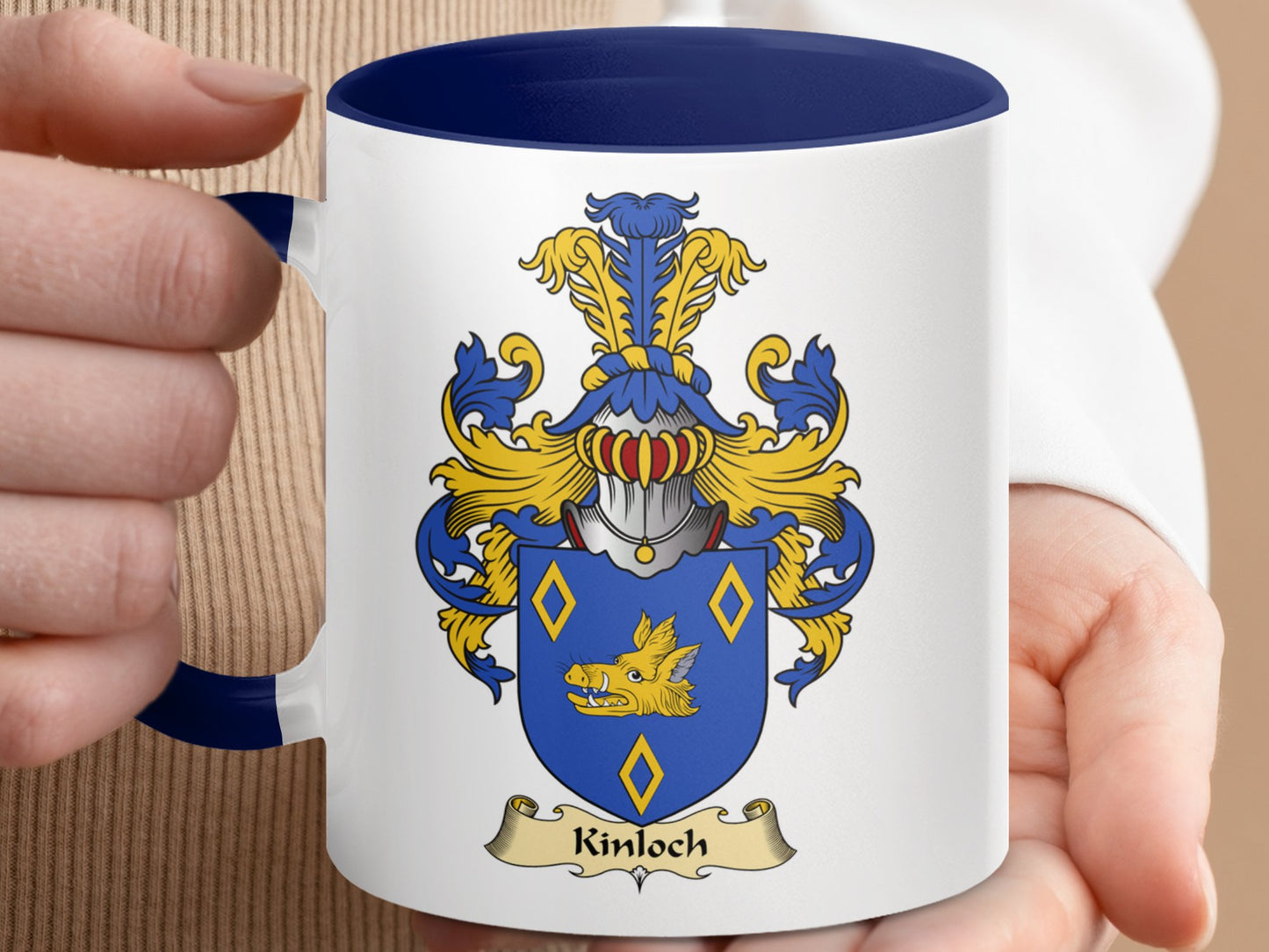 Clan Kinloch Scottish Coat of Arms Accent Mug - Living Stone Gifts