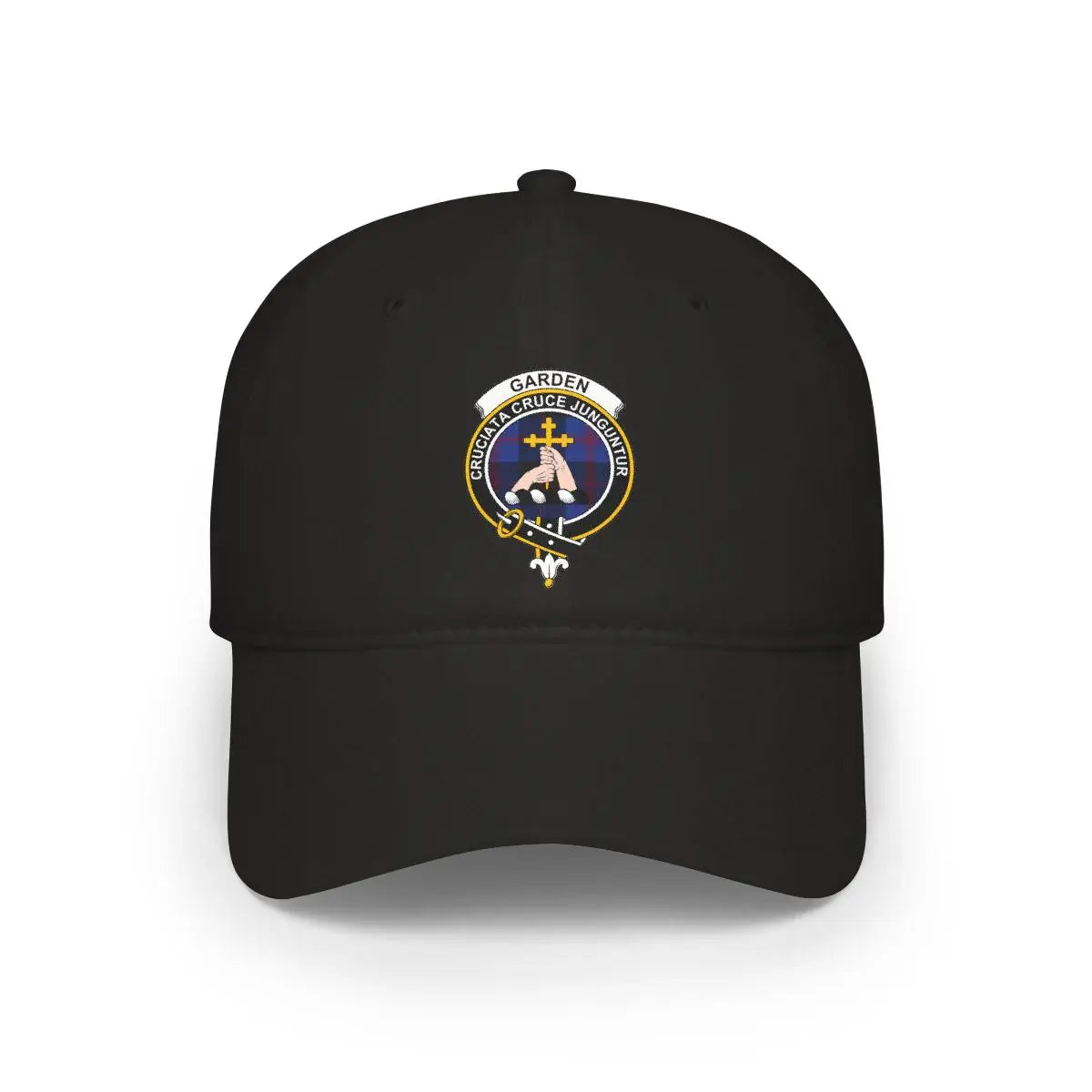 Black Hat with Cruciata Cruce Junguntur Logo Embroidery